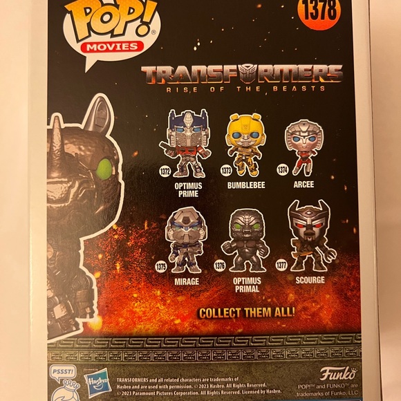 Funko Pop Vinyl Transformers Rise of The Beasts Rhinox #1378 Exclusive! - Picture 2 of 5